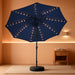 88 LED 10 FT Solar Patio Umbrella with Base, Navy