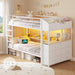 Twin Over Twin Metal Bunk Bed IntegratedStorageDrawers