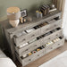 Six-Drawer Dresser With Metal Handles Storage Unit