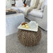 Natural Jute Braided Pouf Ottoman - Versatile Footrest