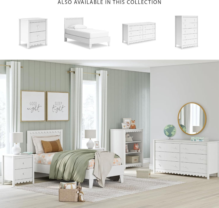 Signature Design by Ashley Hallityn Casual Twin Panel Platform Bed, Foundation or Box Spring Not Needed, White