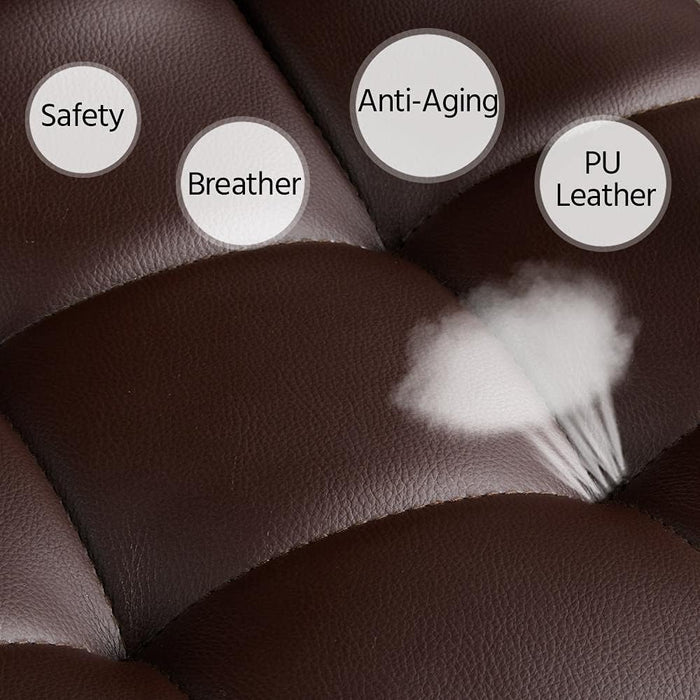 Tall Bar Stools Set of 2 Modern Square PU Leather Adjustable Barstools Counter Height Stools with Arms and Back Bar Chairs 360° Swivel Stool, Brown