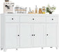 55" Kitchen Buffet Cabinet with Storage, Sideboard with Drawer, White