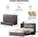 Gray Murphy Cabinet Bed Queen MultiFunctional Mattress