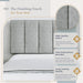 Vertical Channel-Tufted Mid-Rise Upholstered Headboard, Wall or Bed Frame Mount - King or California King (Gray)