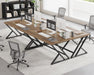 55 Inch Modern Computer Office Desk Metal Wood Writing Desks Rustic Oak