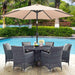 10Ft Patio Umbrella Outdoor - Table Umbrella with 6 Sturdy Ribs, Market Umbrella with Push Button Tilt, UV Protection for Pool, Porch, Garden, Deck, Backyard (Beige)