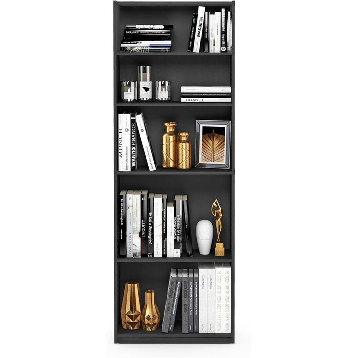 JAYA Simply Home 5-Shelf Bookcase, 5-Tier, Black