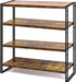 Industrial 4 Tier Bookshelf Rustic Wooden MetalFinish