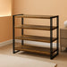 Industrial 4 Tier Bookshelf Rustic Wooden MetalFinish