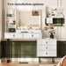 Premium White Vanity Desk With Illuminating Mirror