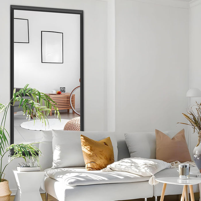 Black Bathroom Mirror, 48" X32" Thick Metal Framed Wall Mirrors for over 2 Sinks, Bedroom, Living Room, Entryway, Large Rectangle Vanity Mirrors.