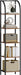 Narrow Bookshelf Five Tier Steel Frame WalnutFinish