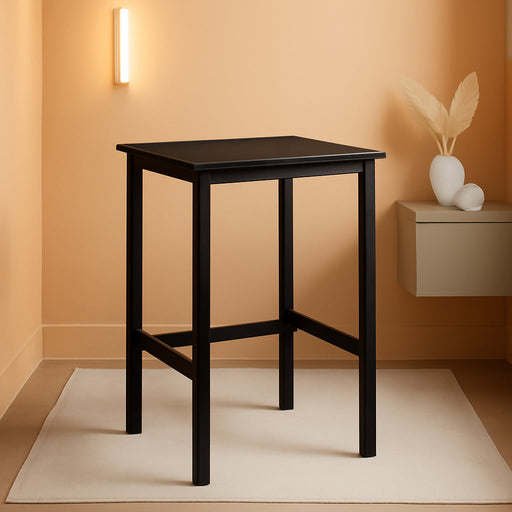Bar Table, Small Kitchen Dining Table, High Top Pub Table, Height Cocktail Table for Living Room Party, Sturdy Metal Frame, 23.6 X 23.6 X 36.2 Inches for Narrow Spaces, Ebony Black and Black