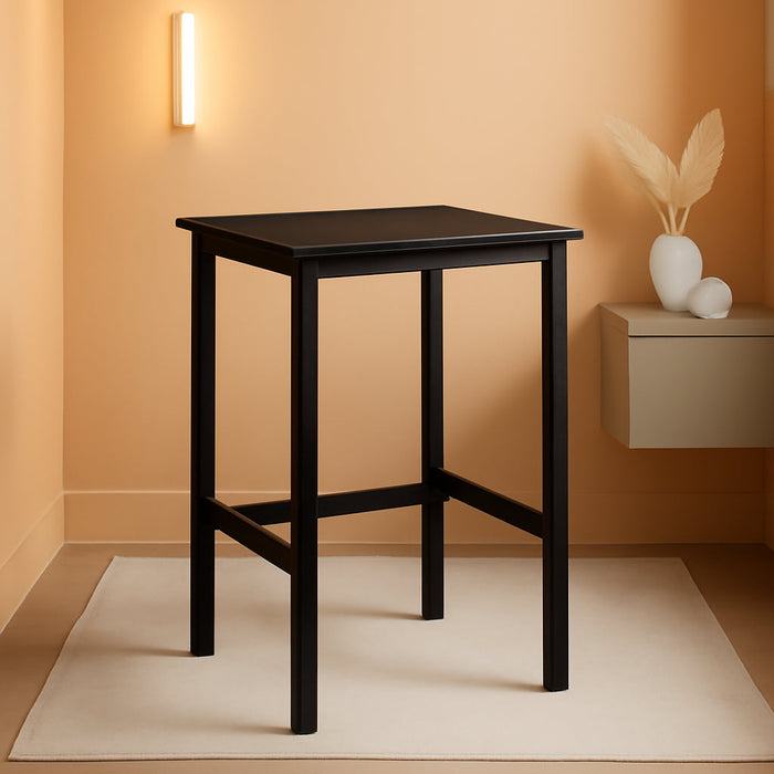 Bar Table, Small Kitchen Dining Table, High Top Pub Table, Height Cocktail Table for Living Room Party, Sturdy Metal Frame, 23.6 X 23.6 X 36.2 Inches for Narrow Spaces, Ebony Black and Black