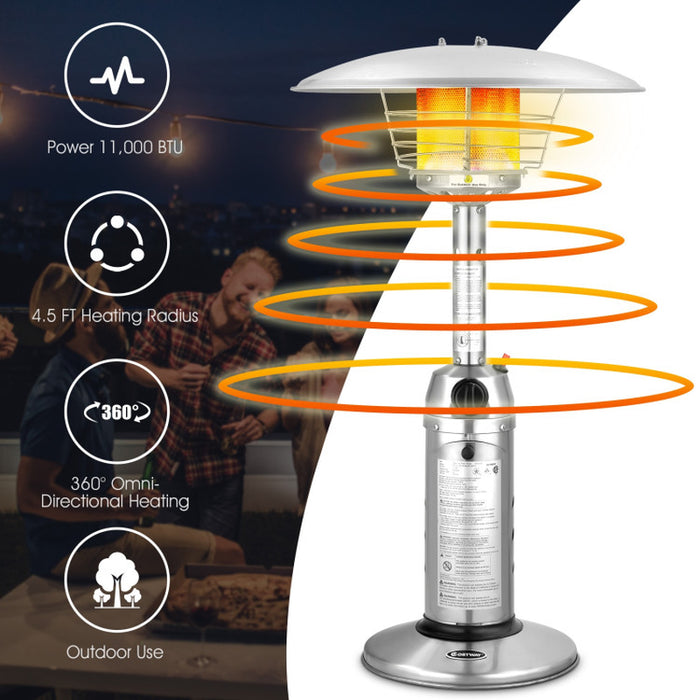 11000 BTU Portable Tabletop Propane Patio Standing Heater