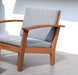 Prescott Patio 4-Piece Conversation Set | Durable Eucalyptus Wood Comfortable with Grey Cushions