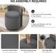 Charcoal Gray Velvet Vanity Chair Swivel Mechanism