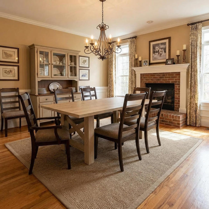 Wood Farmhouse Dining Table for 6-8, Heavy Duty Large Kitchen Table, 70.87" Long Rectangular Dining Room Tables with Strong Legs, Thickness Tabletop, for Big Family, Dinette, Natural