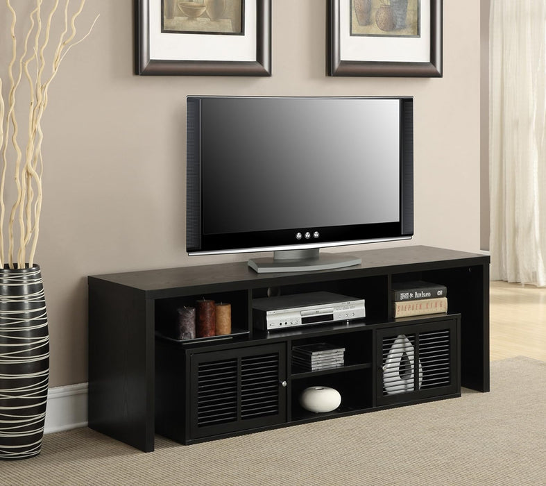 Lexington 65 Inch TV Stand with Storage Cabinets and Shelves, Black