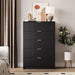 47" Tall Fluted 5-Drawer Dresser for Bedroom, Black