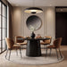 47.24 Inches round Dining Table, Modern Wooden Kitchen Table with Heavy-Duty Table Legs, Space Saving Circle Dinner Furniture for Kitchen, Dining Room, Living Room, Black