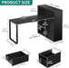 L Shaped Desk with Power Outlets & LED Lights & File Cabinet, 55" Corner Computer Desk with 3 Drawers & 3 Storage Shelves, Home Office Desk with Bookshelf, Black