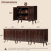 Dark Walnut 94.5In Wide MidCentury Modern Sideboard