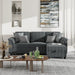 79 Inch Corduroy Upholstered Sectional Sofa Charcoal