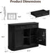 47" Wine Bar Cabinet with LED Light & Power Outlets, 2 Door Coffee Bar Cabinet with 2 Drawers, Sideboard Buffet Cabinet with Storage, Liquor Cabinet for Home Bar, Kitchen Living Room, Black