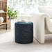 16" round Woven Heathered Fabric Upholstered Upholstered Ottoman