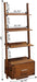 3 Tier American Heritage Ladder Bookcase with File Drawer, Dark Walnut