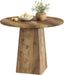Tribesigns 31.5-Inch round Dining Room Table for 2-4, Farmhouse Small Kitchen Dinner Table with Square Base for Dining Room Living Room, Rustic Brown