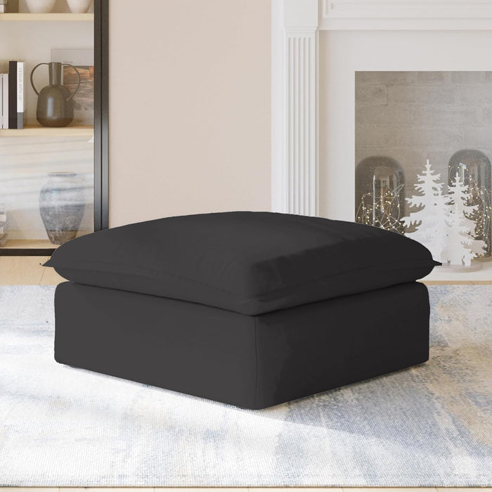 Ottoman Module for Living Room, Storage Ottoman, Cushion Covers Removable, Minimalist Comfy Breathable Footstool Paired with Sofa Couch for Living Room Apartment, Black
