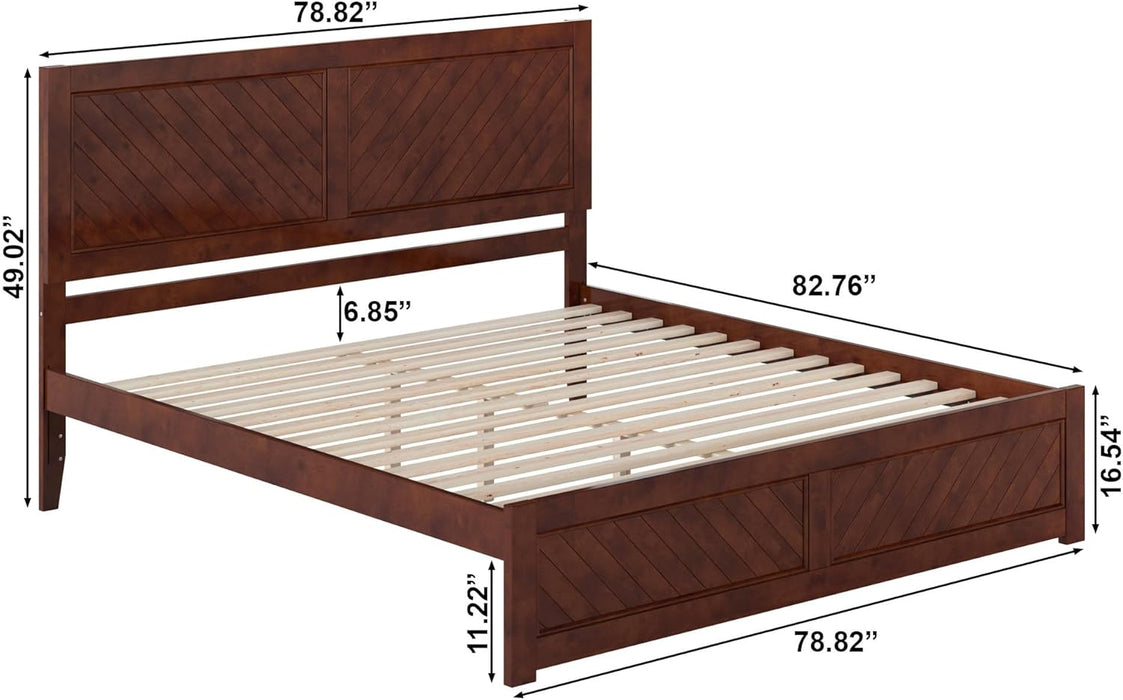 , Canyon King Platform Bed with Matching Footboard, Walnut