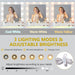 Vanity Desk with Mirror and Lights, 43'' Makeup Dressing Table Set with 5 Drawers & Power Outlet, 3 Lighting Modes Brightness Adjustable, Vanity with RGB Ambient Light for Women Girls Bedroom, White