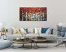Art, 24X48 Inch Paintings Oil Abstract Red Birch Trees Wall Art Contemporary 3D Hand-Painted on Canvas Artwork Art Wood inside Framed Hanging Living Room Bedroom Wall Decoration