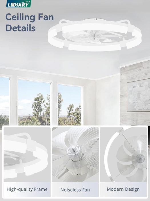 TwentyFourInch Ceiling Fan With Dimmable Lights Remote