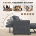Three In One Convertible Sleeper Sofa Bed With Adjustable Backrest Light Gray