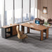 63Inch LShaped Executive Desk With Storage Shelves
