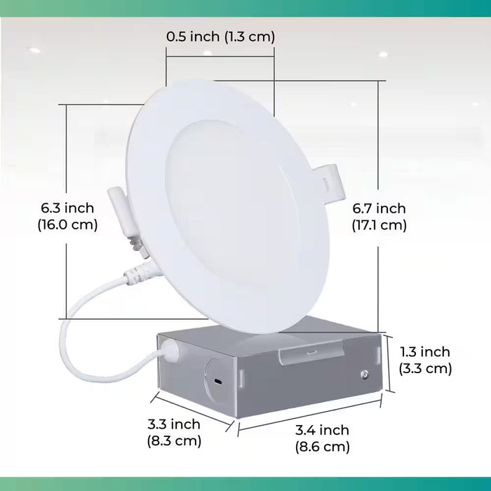 6 In. Canless 5000K Daylight 12W 1050 Lumens Thin New Construction Integrated LED Recessed Light Kit Wet Rated (6-Pack)