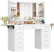SnowWhite Vanity Desk With Foldable Extended Desktop