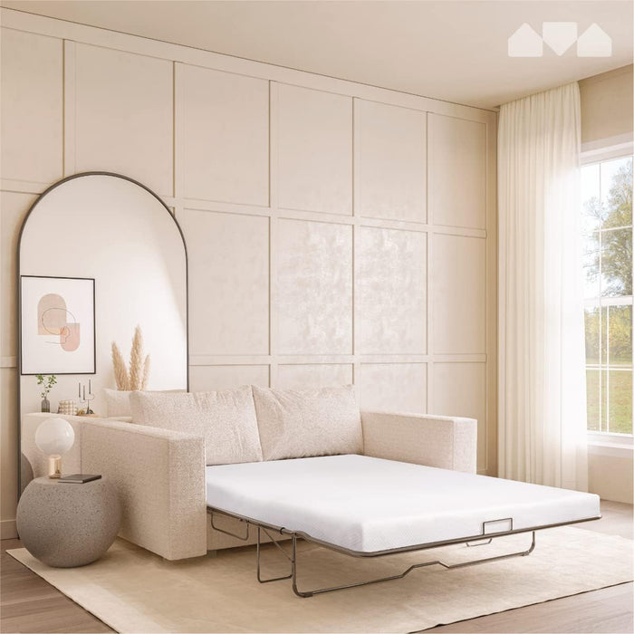 4.5 Inch Memory Foam Replacement Mattress with Breathable, Waterproof and Washable Cover for Full Size Sleeper Sofa and Couch Beds (Sofa Not Included) - Full