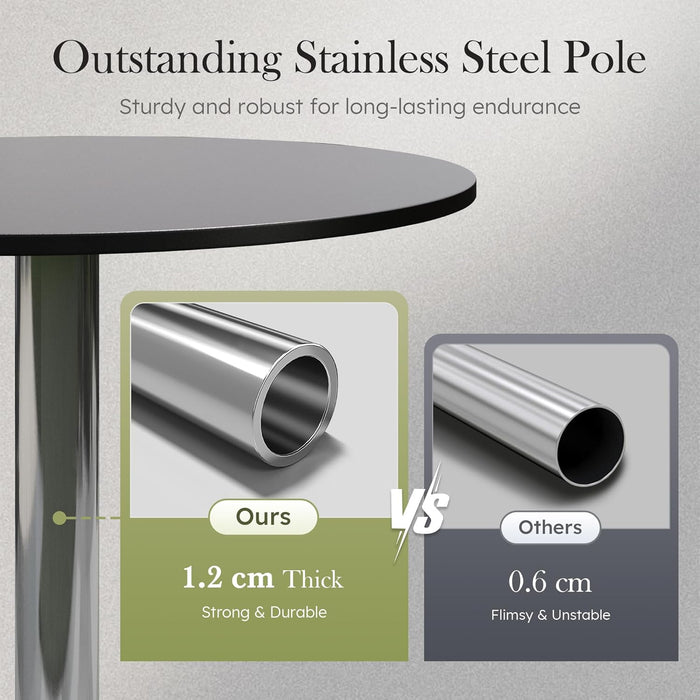 30" round Bistro Table,Outdoor Coffee Table，Round Outdoor Small Table Modern Style for Porch Pool Balcony Deck Bronze