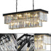 Black Crystal Chandelier Rectangular 33.5 Inch Dining