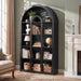 Tribesigns 71" Tall Bookshelf Set of 2, 5-Tier Black Arched Bookcase with Open Shelves, Vintage Free-Standing Display Shelves with Rustic Wood Finish for Living Room, Office, Bedroom