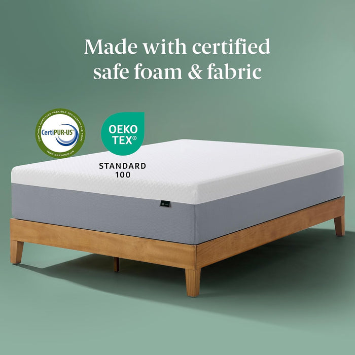 12 Inch Queen Green Tea Essential Memory Foam Mattress, Medium Feel
