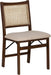 Kasi Brown and Natural Rattan Cane Fully Assembled Foldable Wooden Dining Side Chair