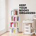 Cross Style 4 Tier Rotating Bookshelf, Spinning 360 Bookcase Lazy Susan Tower, Vertical Revolving Books Shelf Storage round Carousel Space Saving Organizer, White