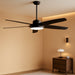 52'' Outdoor Ceiling Fans with Light and Remote,Ip65 Wet Rated Waterproof Ceiling Fan with 6-Speed DC Motor, Farmhouse Gazebo Fan for Porch Patios Pavilion(Black)